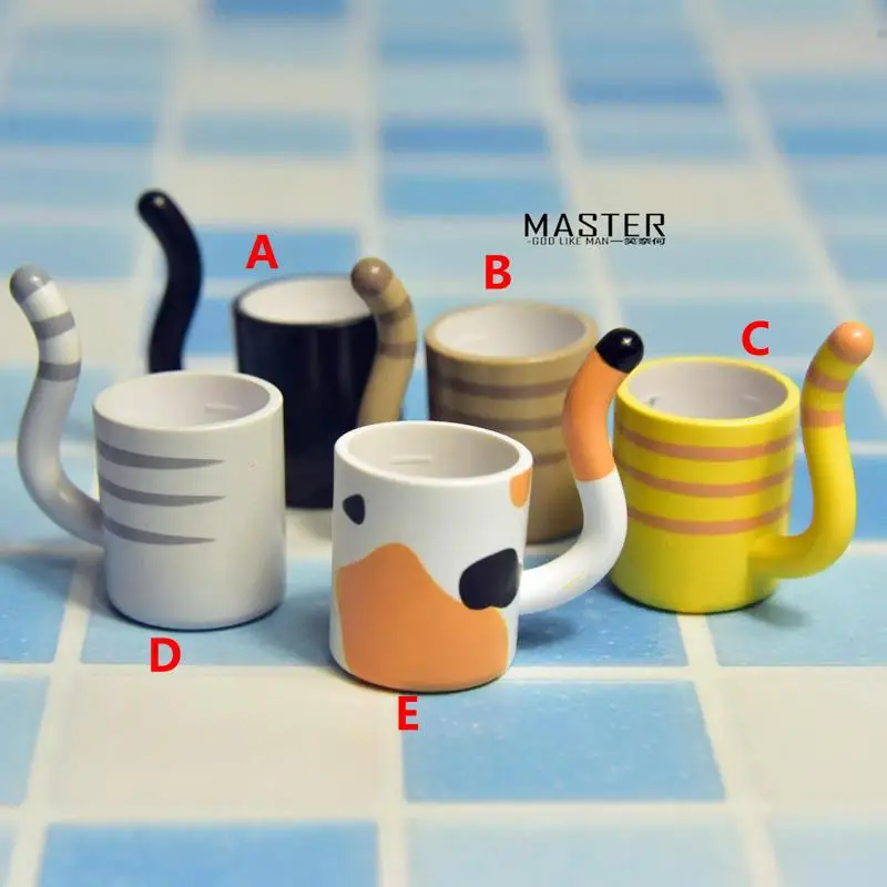

Anime Cat Tail Cup Ornaments Micro Scene Cute Decoration Toy 4cm