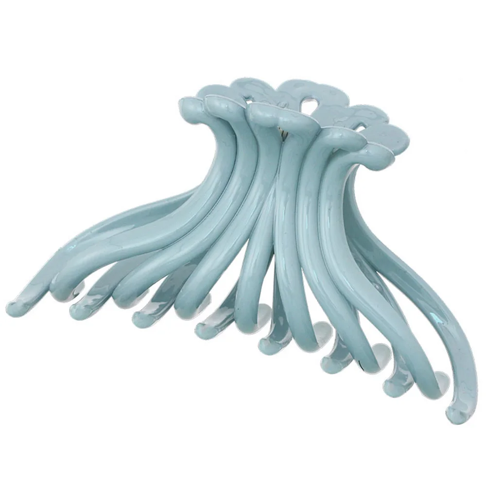 light blue Новые Модные Простые Волосы Когти для Женская Сережка ацетат Смола Цветочный Принт зажимы ручки шпильки конский хвост - Цвет: light blue