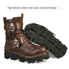 Мужские ботинки с черепами; Мотоциклетные ботинки из натуральной кожи; Военные тактические мужские ботинки; Армейские ботильоны; Рабочая обувь в армейском стиле; Plus50