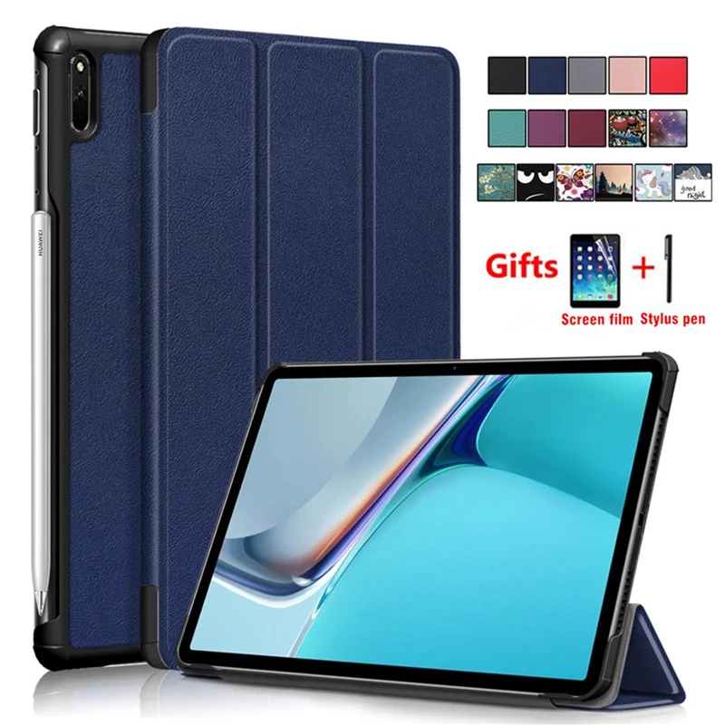 

Чехол для планшета Huawei Matepad 11, 2021 дюйма, складной Смарт-Чехол из искусственной кожи для Huawei MatePad 11 2021, Чехол + пленка + стилус