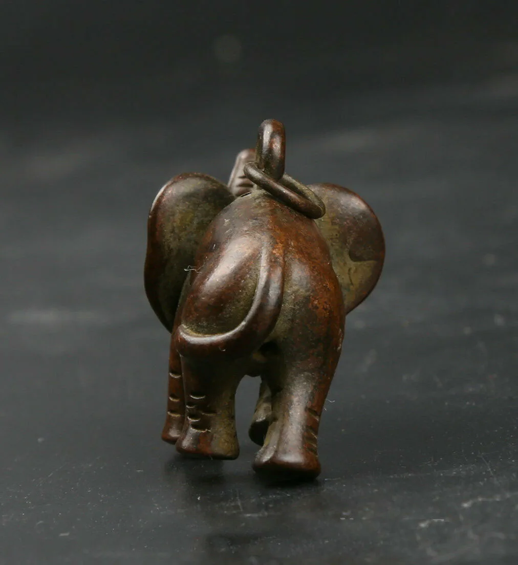 41 мм маленький Curio Китайский Бронзовый Милый животное слон Heffalump кулон статуя