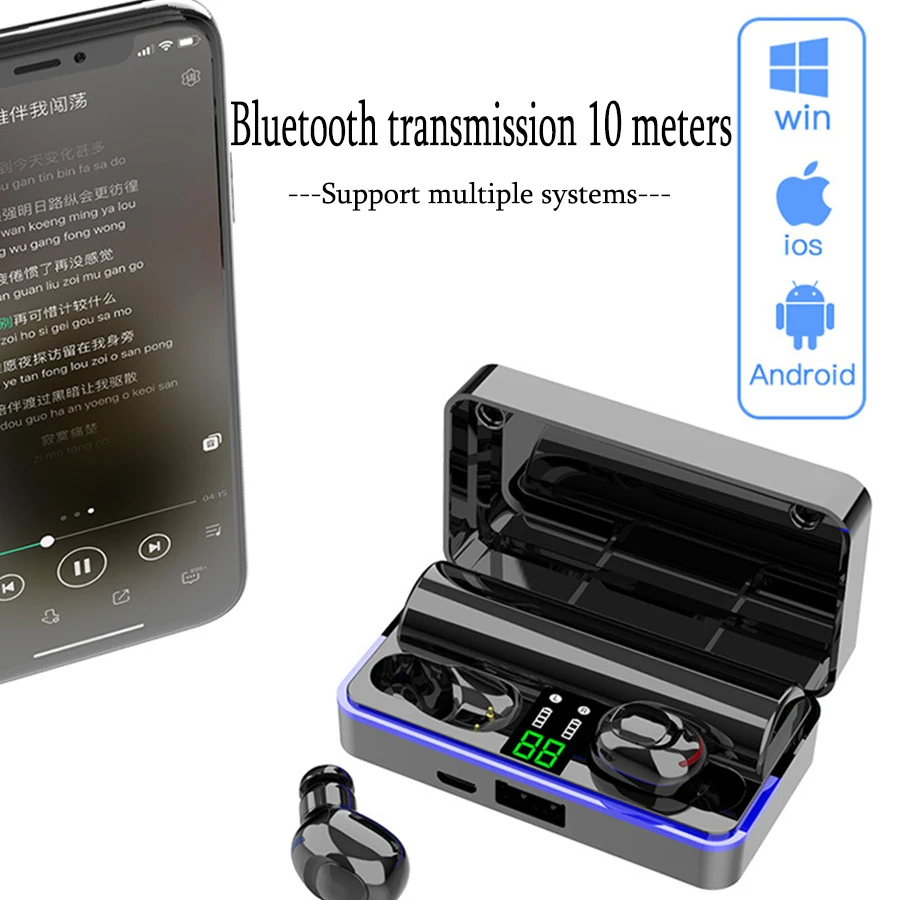 Фото TWS сенсорные Bluetooth наушники с распознаванием отпечатков пальцев активным TWS сенсорные Bluetooth наушники с распознаванием отпечатков пальцев активным