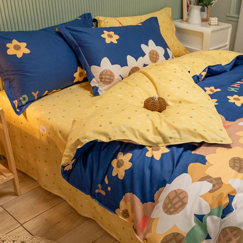 

Four-Piece Bed Sheet, Duvet Cover, Pillowcase, 100% Cotton, Comfortable At Home, Bedding, Stylish And Simple