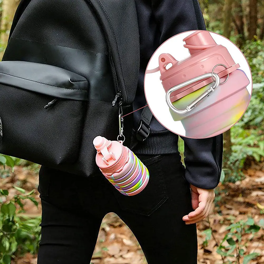 

Collapsible Silicone Travel Cup -The Genuine Foldable 550ml Drinking Cup With Lid,BPA Free,Water,Coffee,Tea For Indoor Outdoor