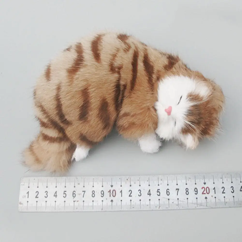 

Sleeping Cat Simulation Animal Cute Cat Doll Soft Toy Decoration Kittem Gift Model Plush Car Birthday Ornaments Quality Toy I2W1
