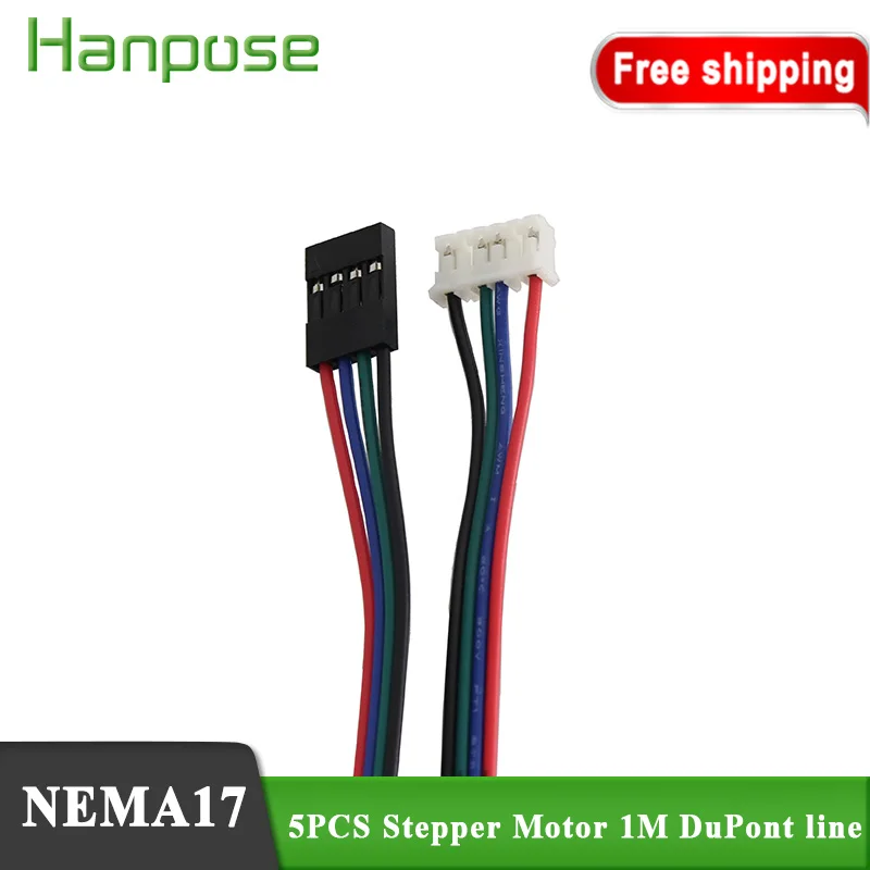 Free shipping 1m dupont cable m20 4pin 2.54 4-lead Nema17 Stepper Motor line for 3D printer CNC 42 motor | Обустройство дома