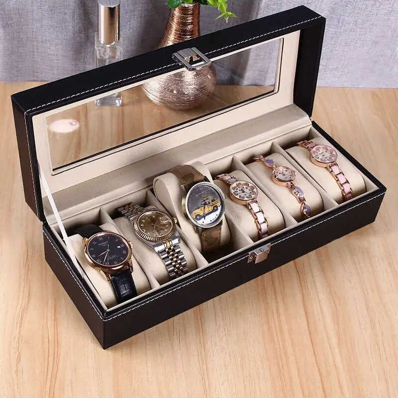 

Watch Box 6 Digits Hardcover High-end Watch Storage Box Luxury Sunroof Exquisite Watch Display Box Decoration Accessories