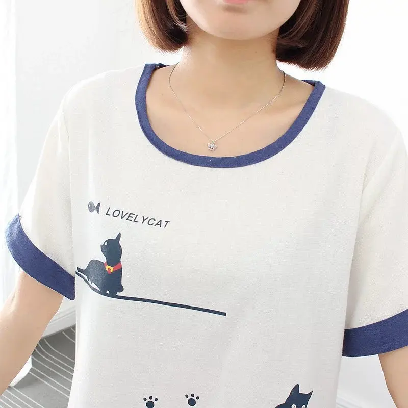 Летняя новинка модная женская футболка в стиле Харадзюку с милым принтом