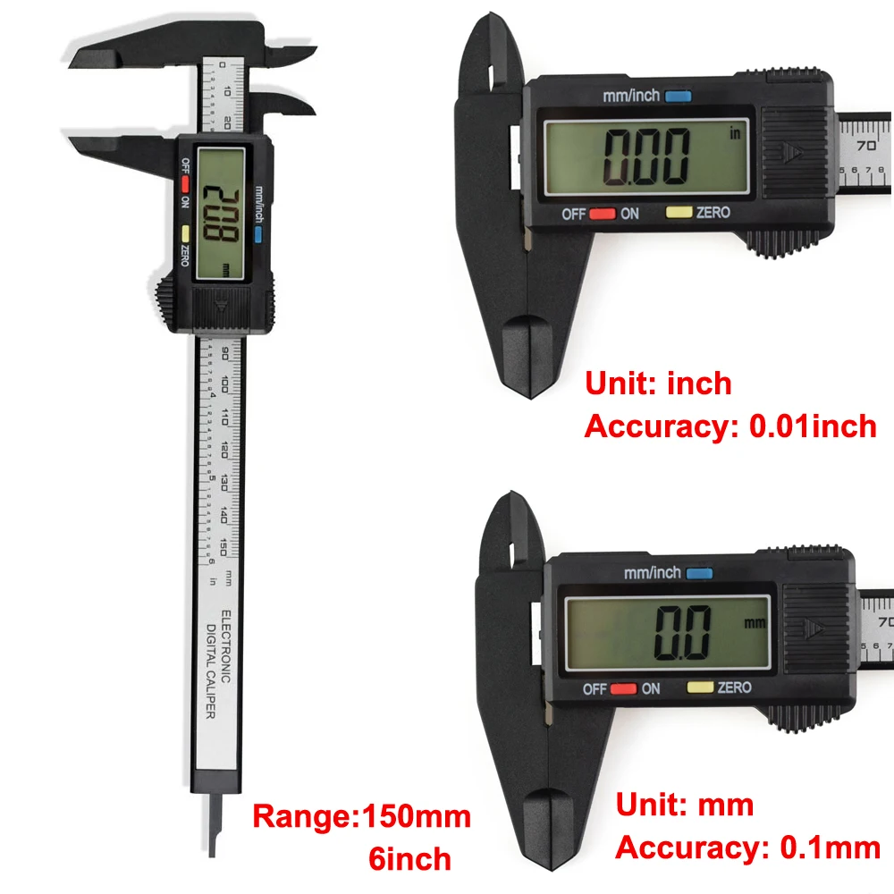 Штангенциркуль с Экстра большим ЖК экраном 6 дюймов/0 01 дюйма 150 мм/0 1 мм|caliper gauge