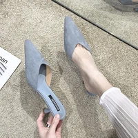 sandals womens summer 2021 new korean version of all match stiletto pointed sandals and slippers to wear fashionable high heels