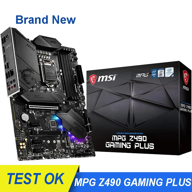 100% новая материнская плата для MSI MPG Z490 GAMING PLUS LGA 1200 Intel DDR4 128 ГБ PCI E 3 0 оригинальная ATX