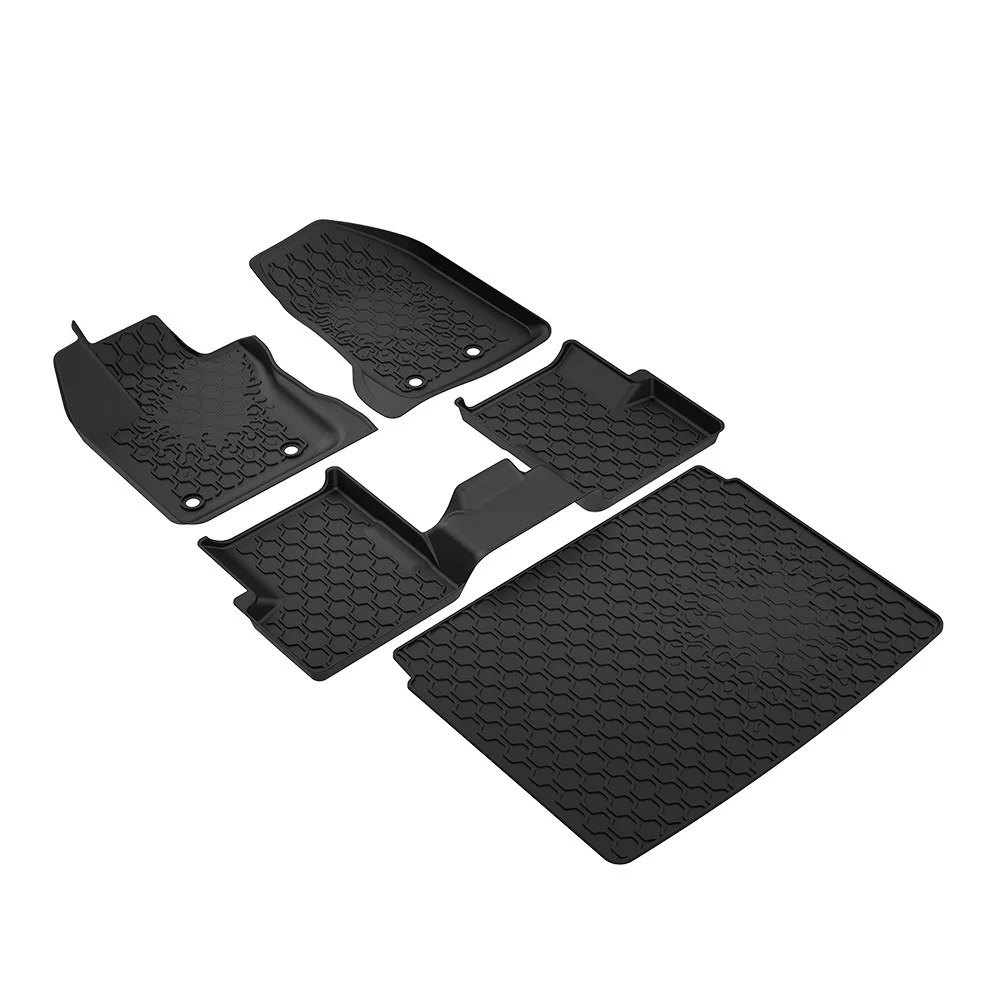 

Black Floor Liners Mats Compatible for 2015-2019 Jeep Renegade Front & 2nd Seat All-Weather Slush Liner Mat