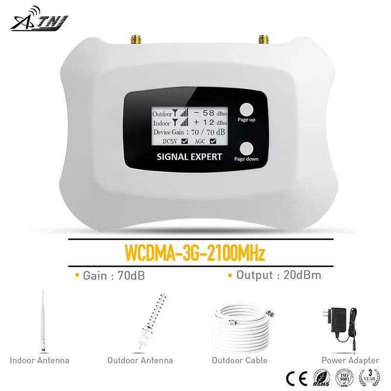 

2020 WCDMA 3G 2100MHz Mobile Signal Booster 3G cellular signal amplifier Repeater with Yagi antenna kit MTS Beeline Vodafone
