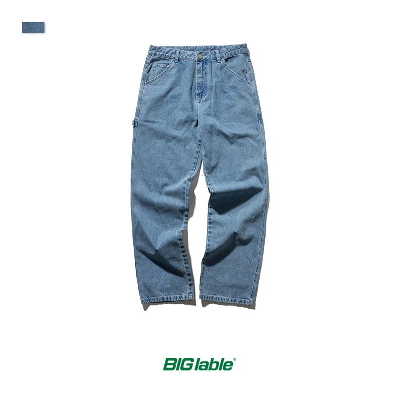 Большие складывающиеся 2019 AW мужские джинсы Модные Modis уличные свободные прямые