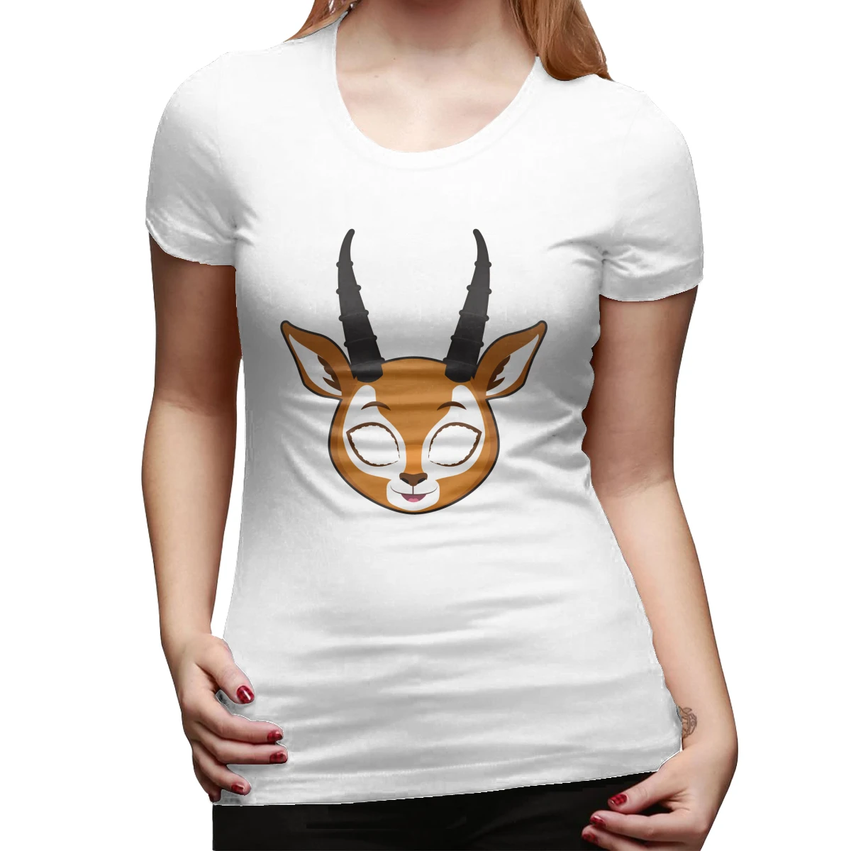 2020 женская футболка с милым рисунком антилопы летняя коротким рукавом для