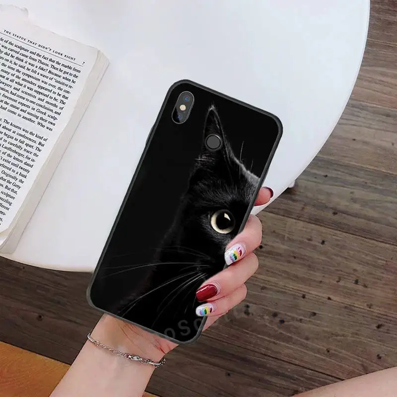 

Cat eyes black art Phone Case For Xiaomi Redmi note 7 8 9 t k30 max3 9 s 10 pro lite
