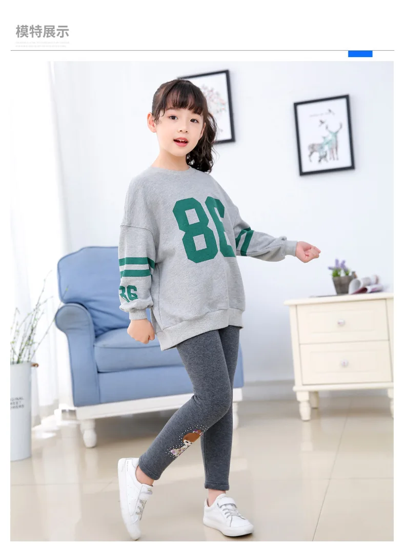 2020 г. Леггинсы для девочек Зимняя одежда с рисунком детей Толстые теплые брюки