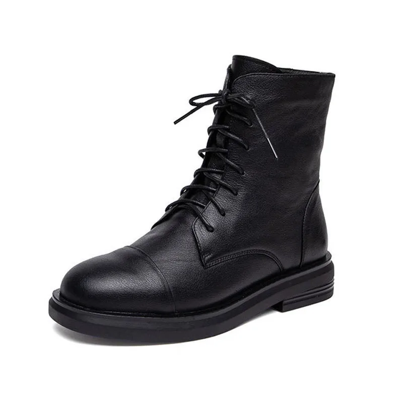 

2019 Boots Women Leather Shoes For Winter Boots Shoes Woman Casual Spring High-quality Botas Mujer Female Ankle Boots