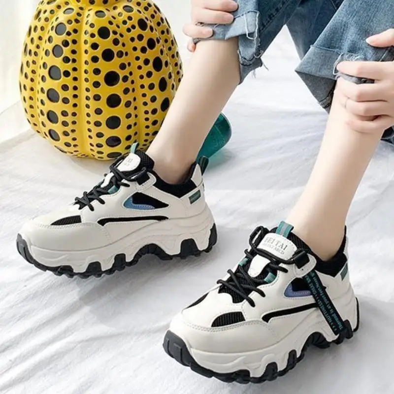 

TAOFFEN New Design Women Sneakers Mixed Color Thick Bottom Women Shoes Fashion Cool Spring Shoes Women Footwear Size 35-40