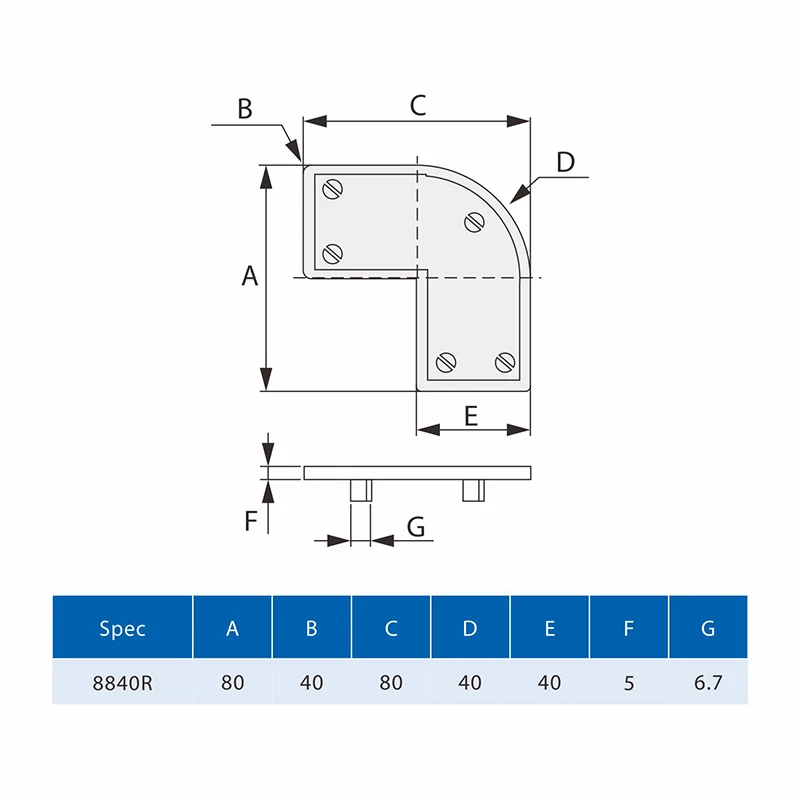 Aluminum profile 8840 black plastic end cover |
