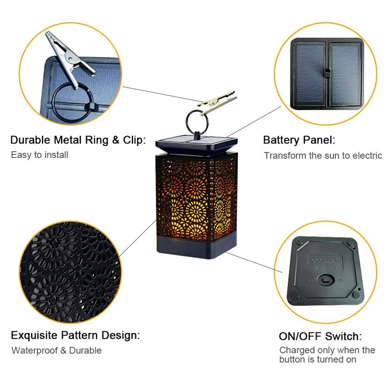 Светодиодный фонарь на солнечной батарее водонепроницаемый уличный подвесной