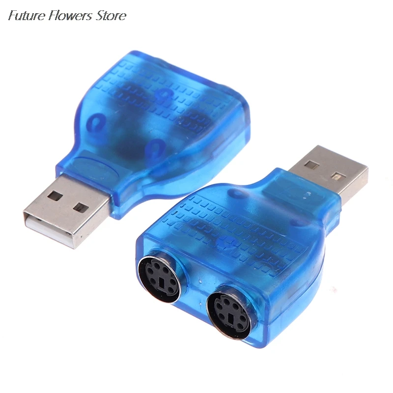 

USB 2.0 A Male to 2Port PS/2 Female Mouse Keyboard Adapter For PS2