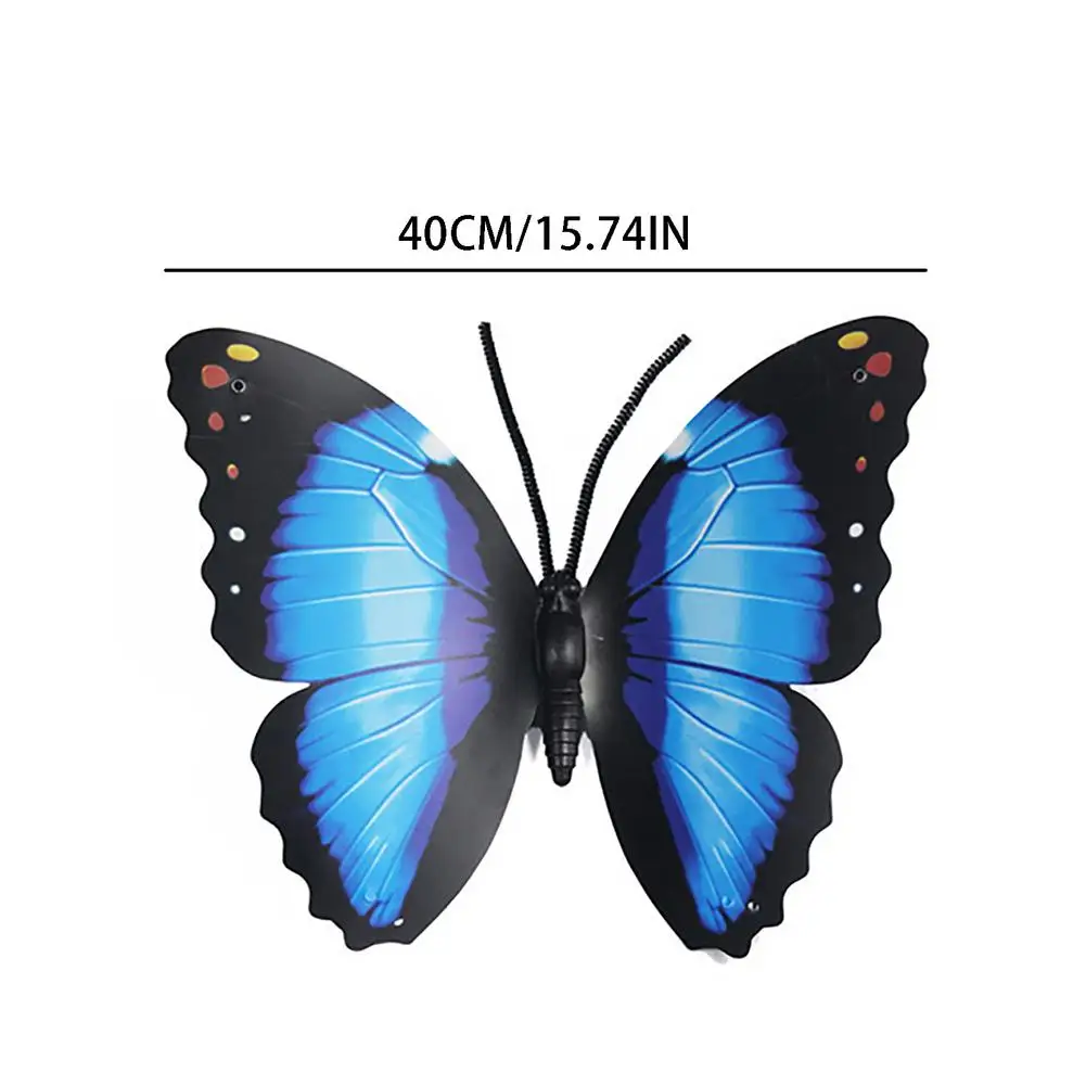 

6pcs Bunch Of Butterflies Colorful Artifical Butterfly Stakes Outdoor Garden Lawn Flower Pots Home Planter Decoraction 40cm