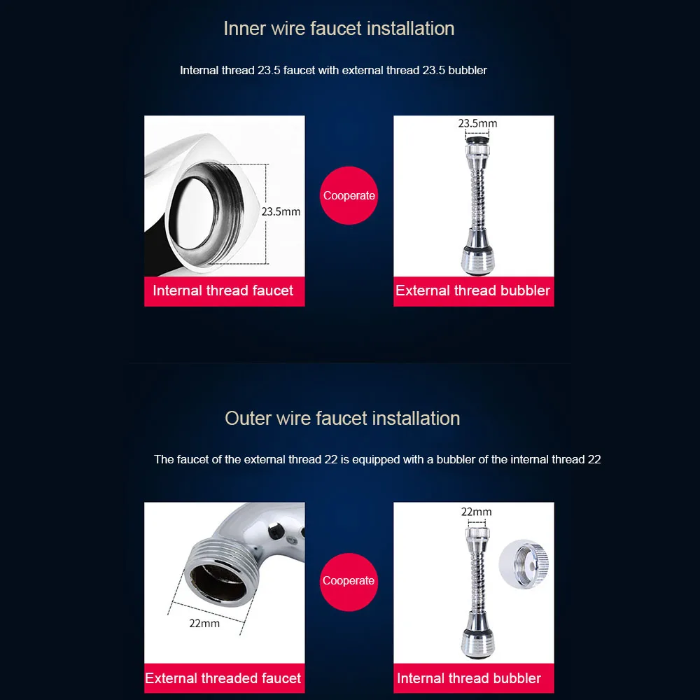 

Universal Bubbler Faucet Mouth Splash Head Mouth Shower Water Saving Device Splash Filter Extension Faucet Extender Filter