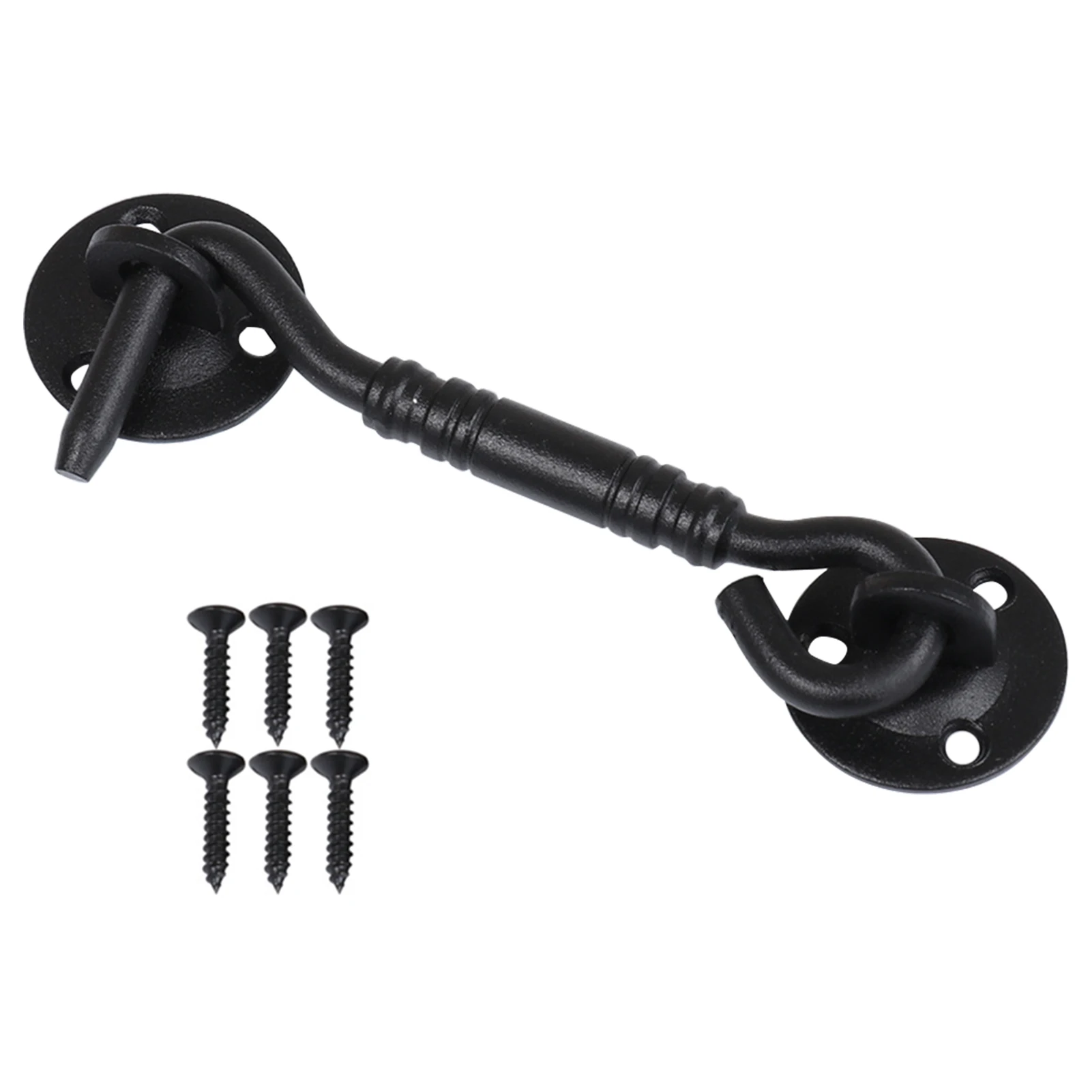 

4inch For Window Hook Eye Latch Rustic Black Bedroom Stainless Steel With 6 Screws Garage Barn Door Lock Home Security Closet