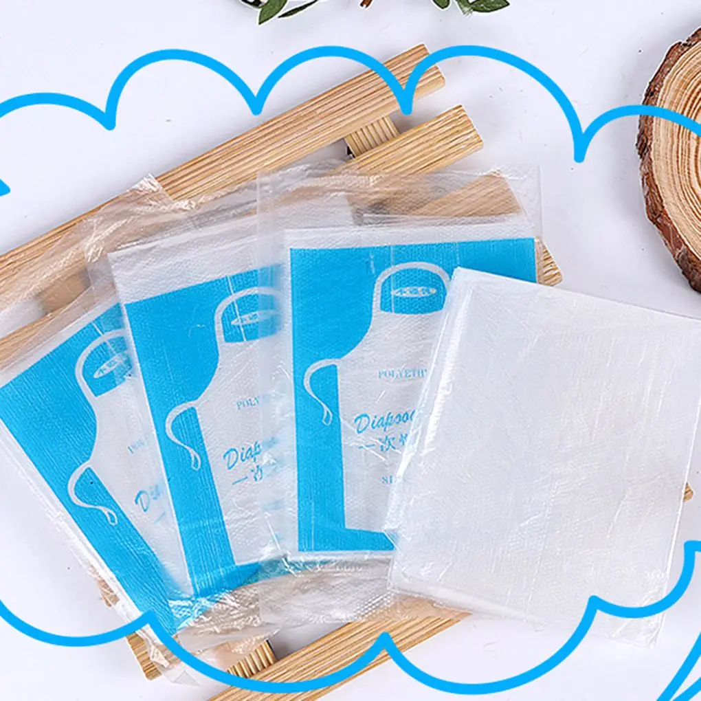 Хит! 100 шт./компл. одноразовый фартук прозрачный нагрудник водонепроницаемый