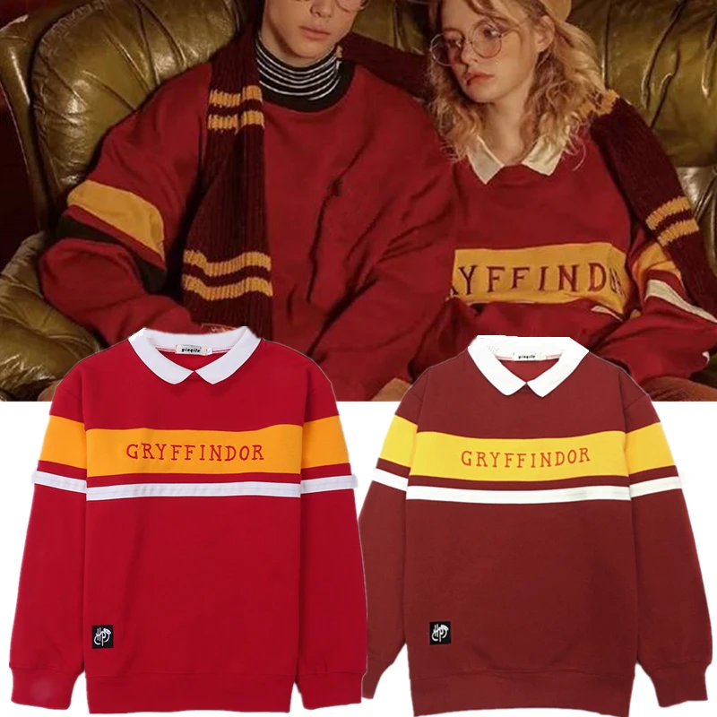

Wizard School Hufflepuff Ravenclaw Slytherin Cosplay Costume Winter Sweatshirts Uniform Embroidery Hoodie Velvet Coat Sweater