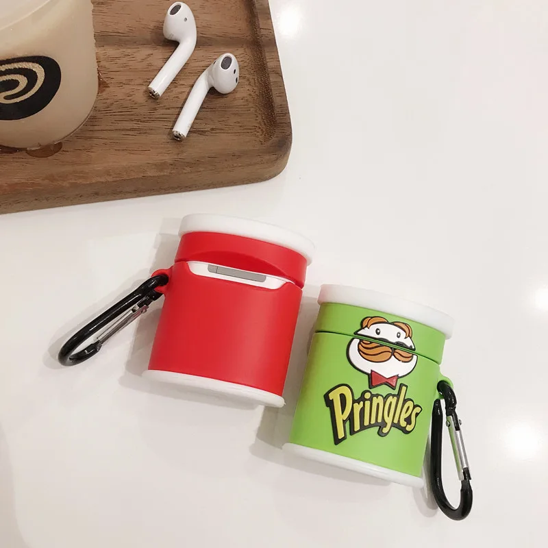 Новый 3D чехол для наушников с картофелем фри AirPods 1 2 силиконовый защитный Apple Bluetooth