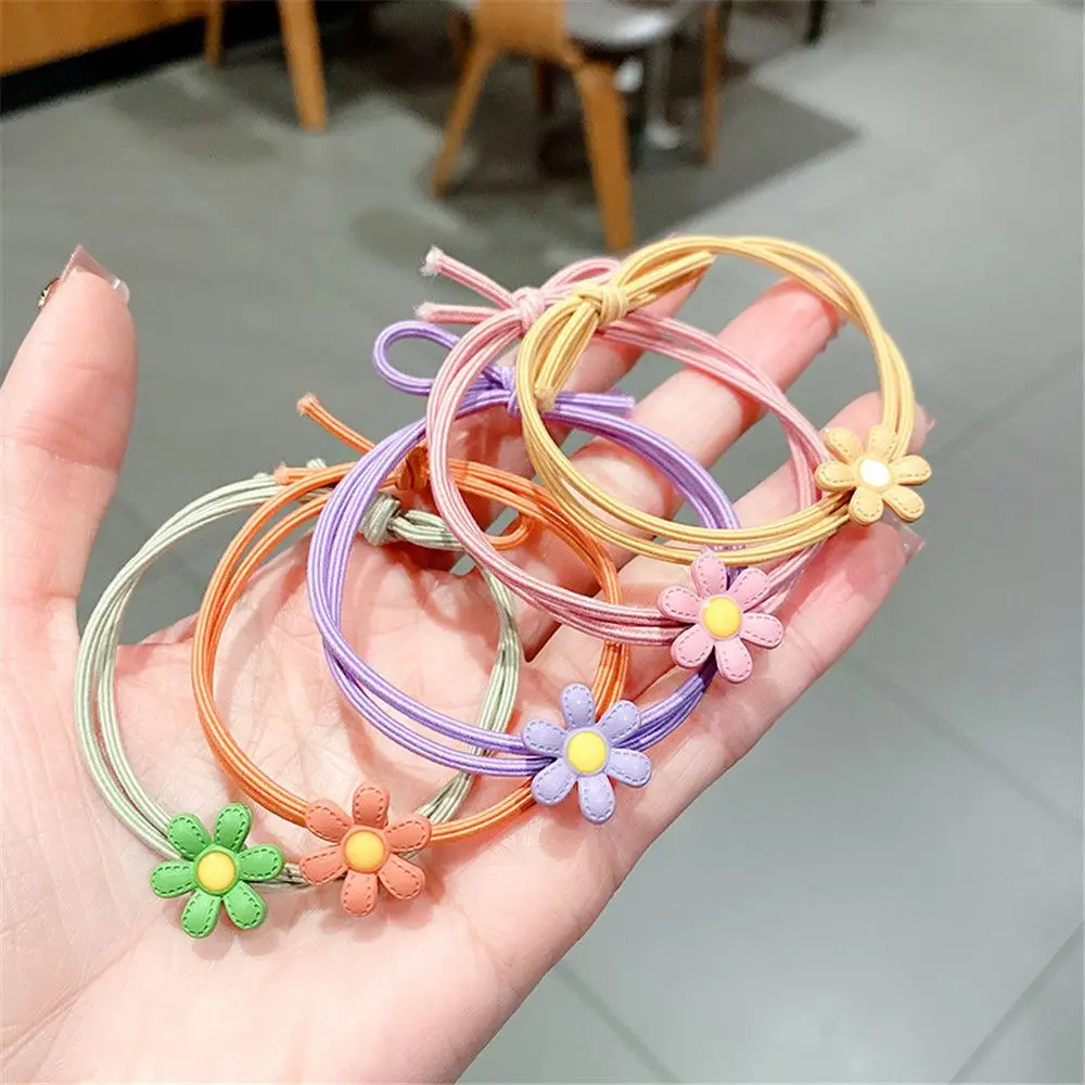 

2021 1PC Elegant High Elastic Hair Rope Band Candy Color 4 in 1 Hair Ring Gift Hair Accessories for Women Girl Simple beautiful