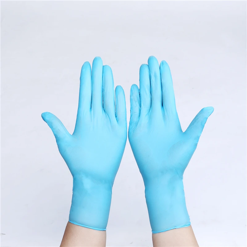 

Лидер продаж, высококачественные одноразовые перчатки из латекса, без порошка, синего цвета