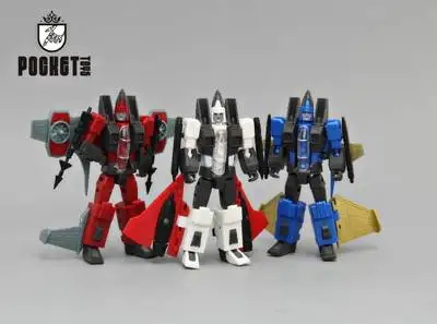3 шт. Набор Новая трансформация MFT старкрим Ramjet Dirge Skywarp Thundercracker Воздушный самолет отряд фигурка 11 см - Цвет: Pocket Brand