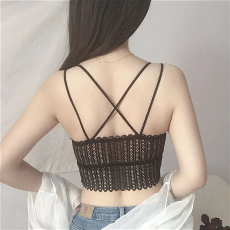 

Cami Tank Lace Womens Crop Bralet Bra Padded Vest Tops Top Floral Bralette