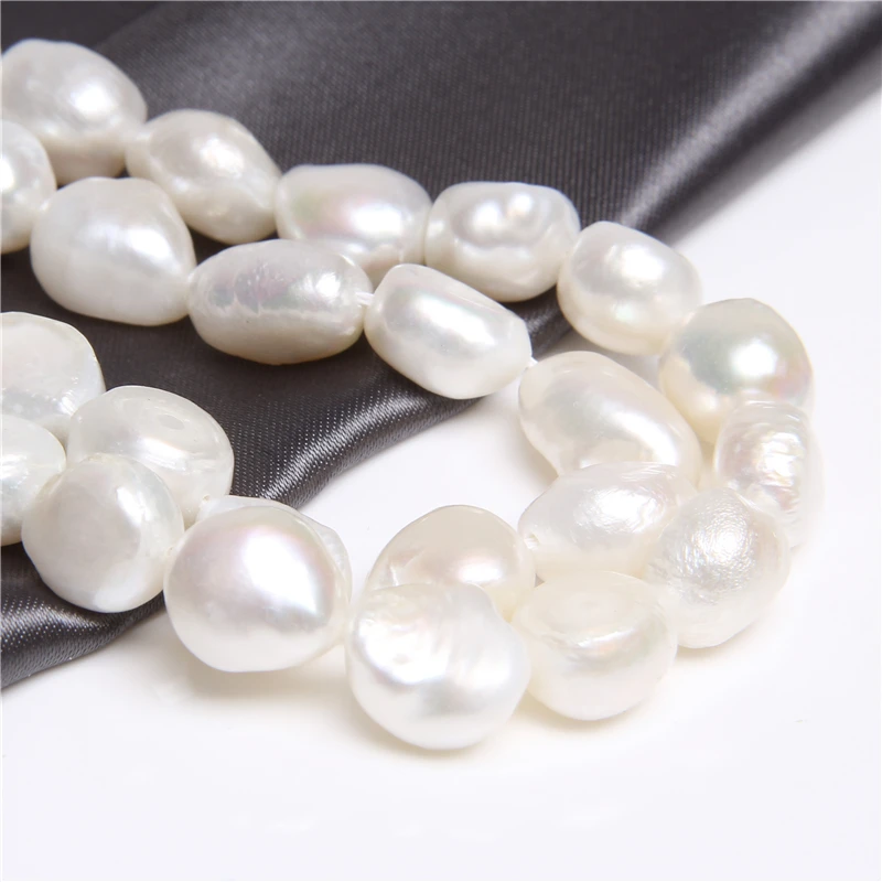 

6mm-12mm White Potato Baroque Pearls Natural Freshwater Pearl Loose Beads For Jewelry Making DIY Bracelet Necklace 14'' Strand