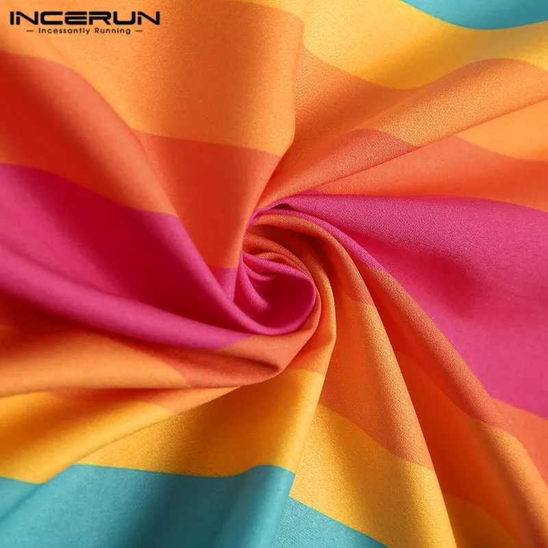 

Men Robes Striped 3/4 Sleeve Homewear Hooded V Neck Button Leisure Nightgown Loose 2021 Comfortable Men Bathrobes INCERUN S-5XL