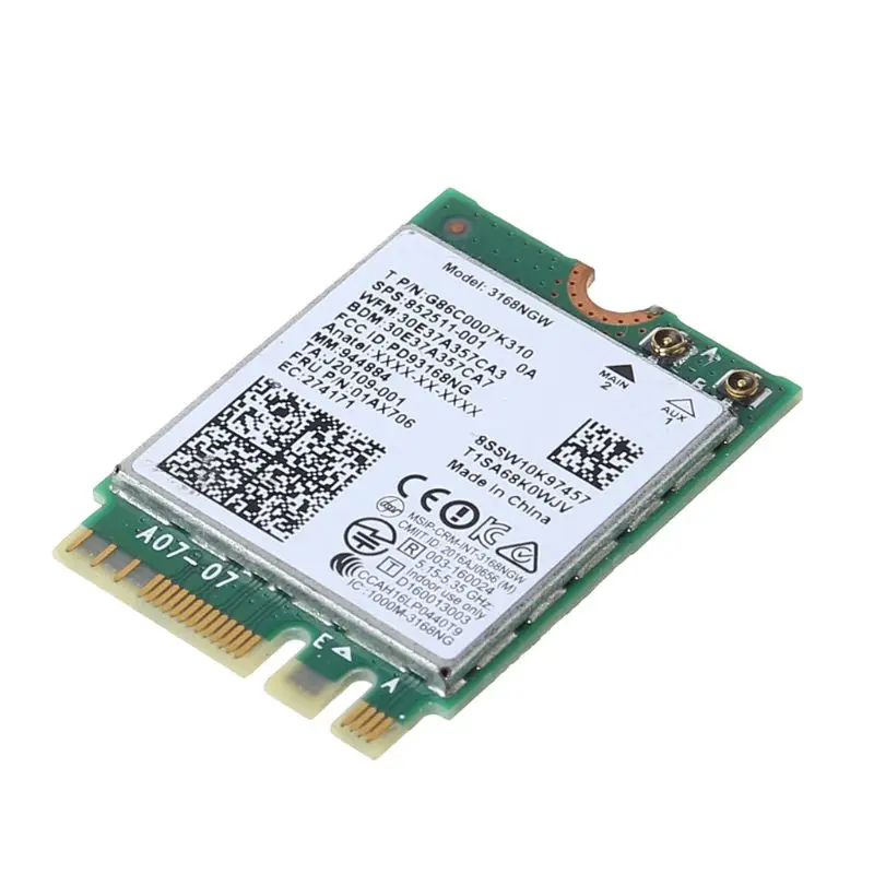 

Wireless Wlan Card for In-tel 3168 AC 3168NGW NGFF M.2 802.11ac Wifi Bluetooth 4.2 Card Mini Dual Band 2.4G 5Ghz Wi-Fi Adapter