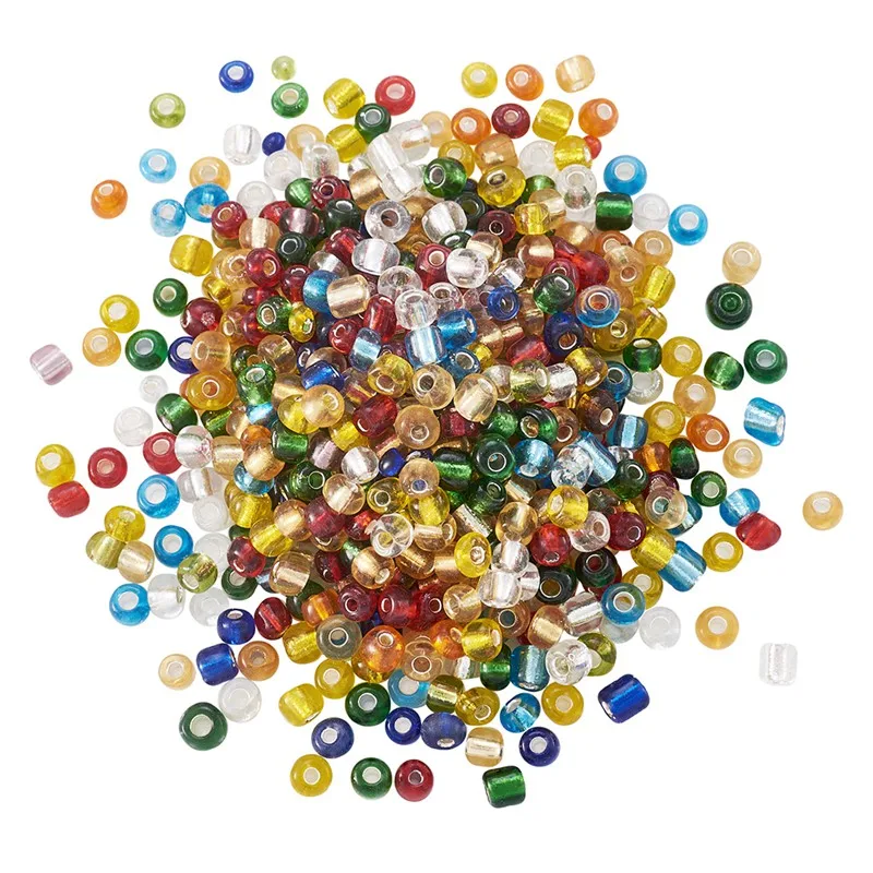 

1 pound 6/0 Mixed Color 4mm Glass Seed Beads for Jewelry Making DIY Bracelet Necklace Hole: 1.5mm about 4500 beads/pound