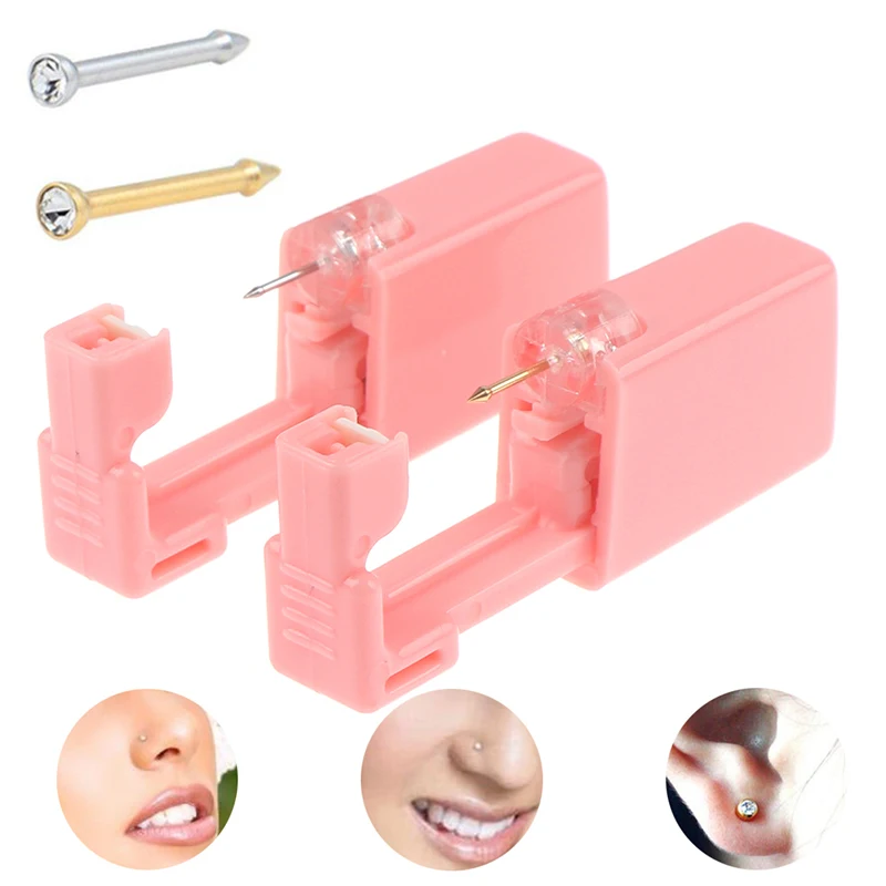 

1 единица безопасный стерильный носовой прибор для пирсинга 316L нержавеющая сталь более безопасный пирсинг пистолет инструмент для пирсинг...