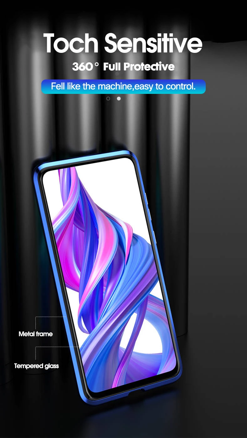 Двусторонняя магнитная защита 360 для huawei Honor 8X Max 9X Pro закаленное переднее стекло для Honor 10 Lite Honor 20Pro view 20 чехол
