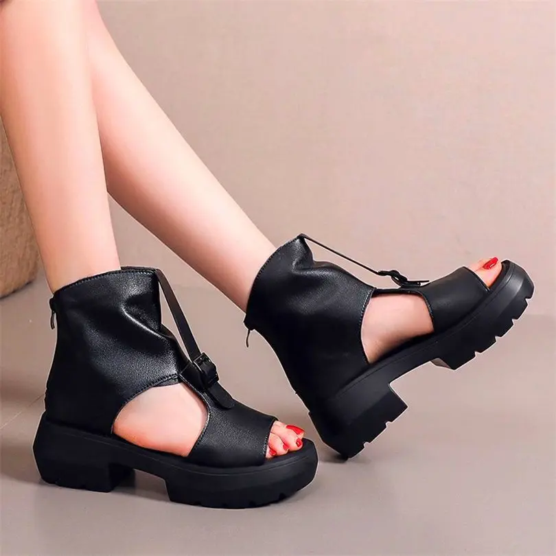 

Party Platform Gladiators Women Creeper Sandals Chunky Beach Shoes Open Toe Summer Boots Oxfords 34 35 36 37 38 39