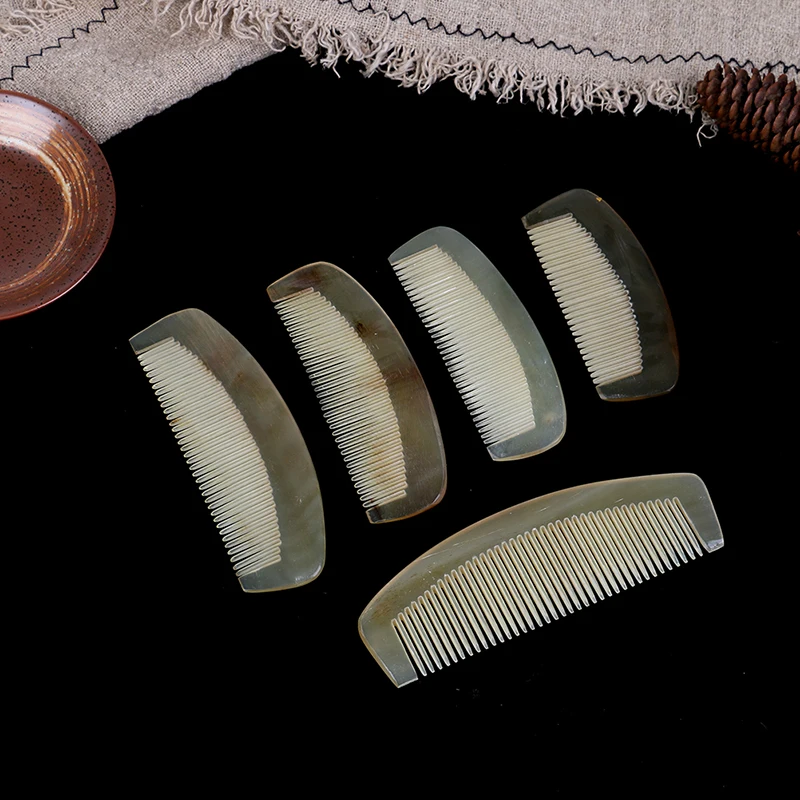 Натуральный Янтарный рожок гребень для парикмахерских волос без статического