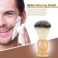 1pc professional mens shaving brush with wooden handle pure nylon for man face cleaning razors shaving mask cosmetics tool 1