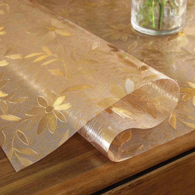 Водонепроницаемая скатерть с золотым узором прямоугольное защитное покрытие на