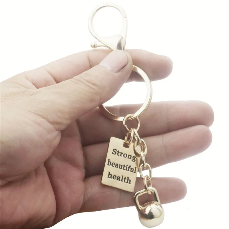Kettle Bell Keychain Men CrossFit Bodybuilding Strong Beautiful Health Charm Car Bag Key Ring Hippie Motivational Jewelry | Украшения и