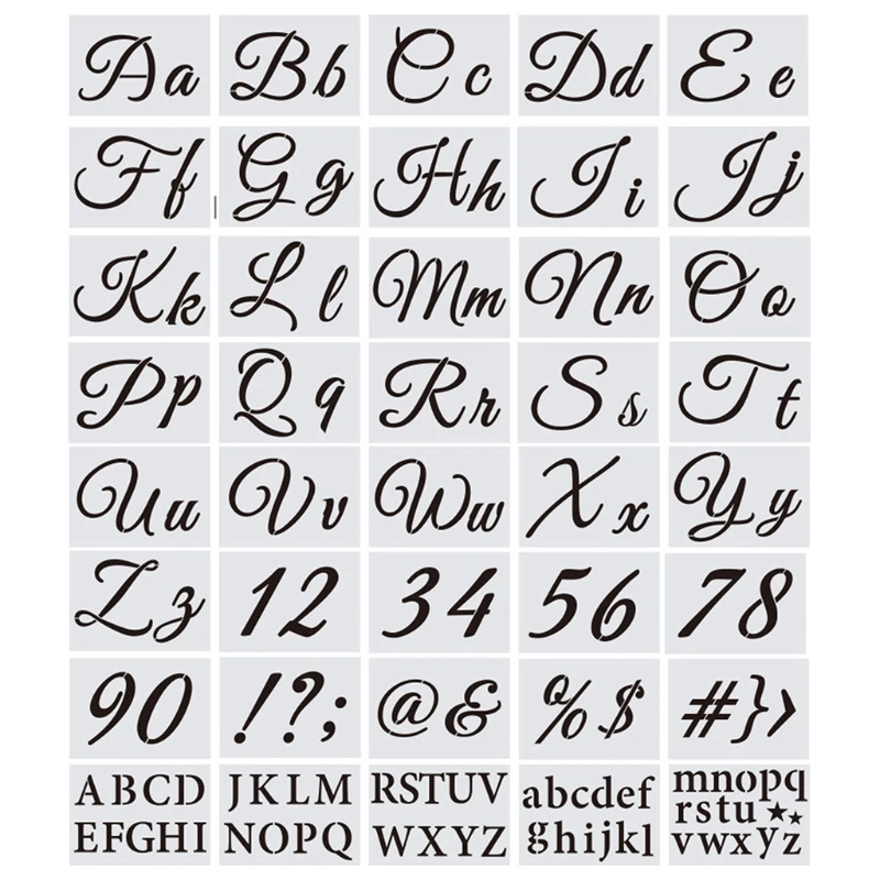 

40pcs Alphabet Letter Stencils Reusable Plastic Templates for Art Drawing Painting Craft DIY Writing on Chalkboard