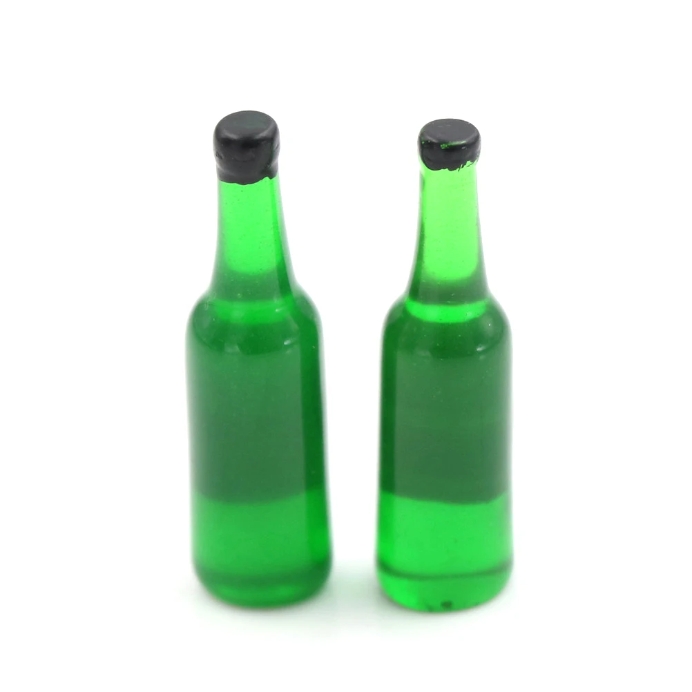 1:12 Scale 2 шт./лот бутылка для пива вина напитков кукольный домик Миниатюрная