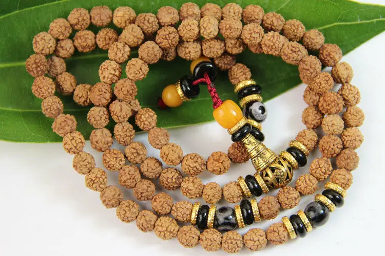 7 мм Тибетский буддизм 108 семена рудракши Молитвенное колье | Украшения и